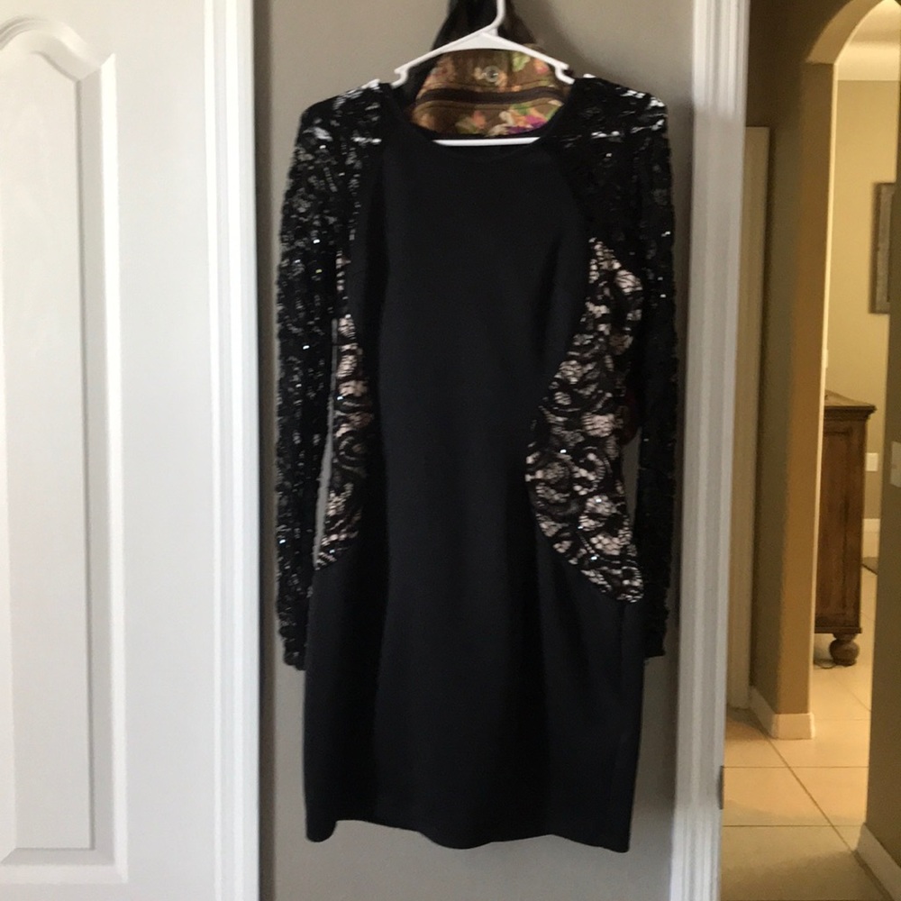 Black long sleeve homecoming dress